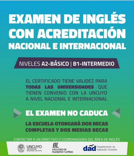 imagen Examen de inglés con acreditación nacional e internacional para 4º y 5º año