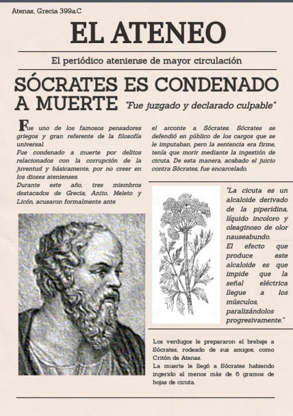 imagen La noticia sobre la muerte de Sócrates por León y De Arrizabalaga 5º8º