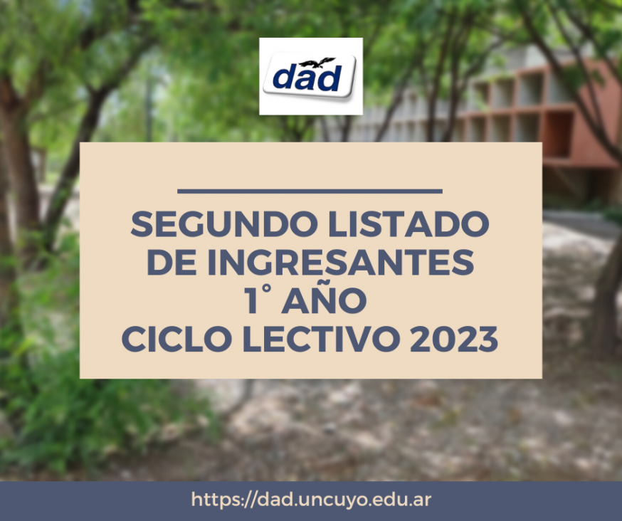 imagen Segundo Listado de ingresantes a 1° año 2023 y matriculación