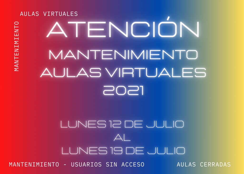 imagen Aulas virtuales en mantenimiento desde el 12 de julio