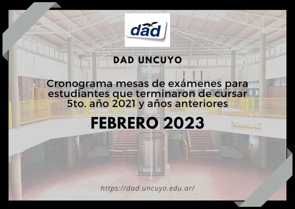 imagen Mesas de exámenes para estudiantes que terminaron de cursar 5to. año y tienen espacios curriculares pendientes de aprobación - Febrero 2023 - Inscripción y Cronograma