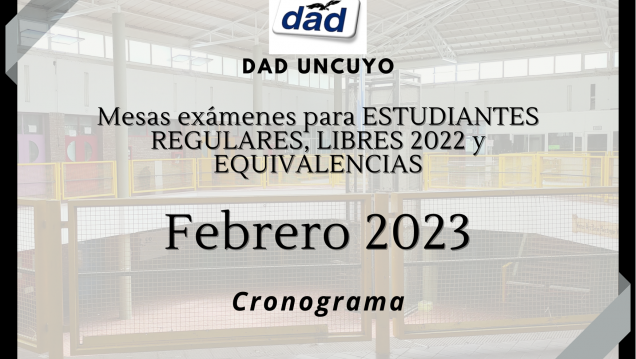 imagen Mesas exámenes para ESTUDIANTES REGULARES, LIBRES 2022 y EQUIVALENCIAS FEBRERO 2023. Cronograma