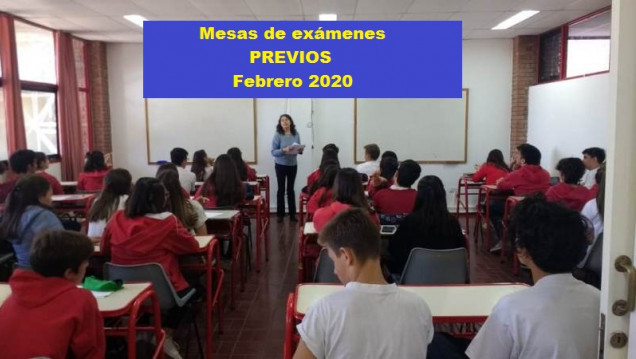 imagen Mesas de exámenes PREVIOS Febrero 2020