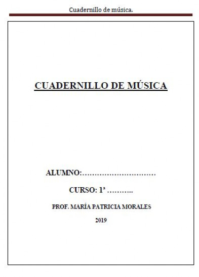 imagen Cuadernillo de Música de 1º año de la Prof. Patricia Morales