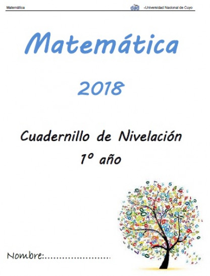imagen Cuadernillo de nivelación de Matemática para alumnos que ingresan a 1º año 2018