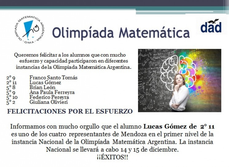 imagen Olimpíada Argentina de Matemática (OMA) 2020