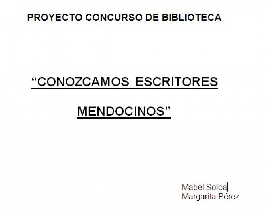 imagen Bases del concurso "Conozcamos escritores mendocinos"