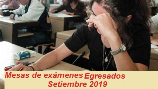 imagen Mesas de exámenes para Egresados Setiembre 2019