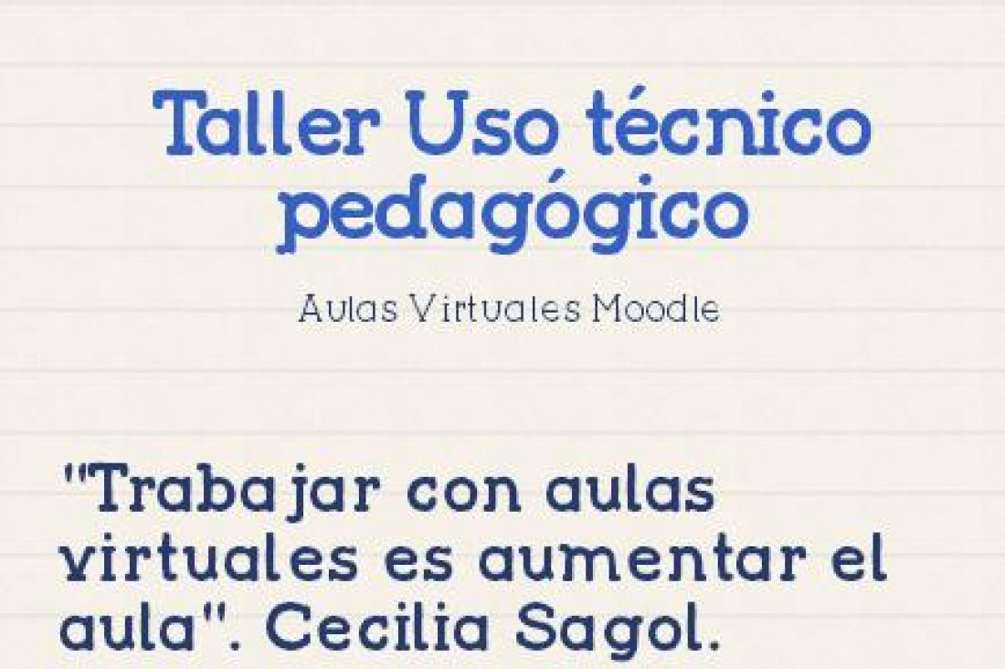 imagen Taller de de uso técnico pedagógico. Aulas virtuales