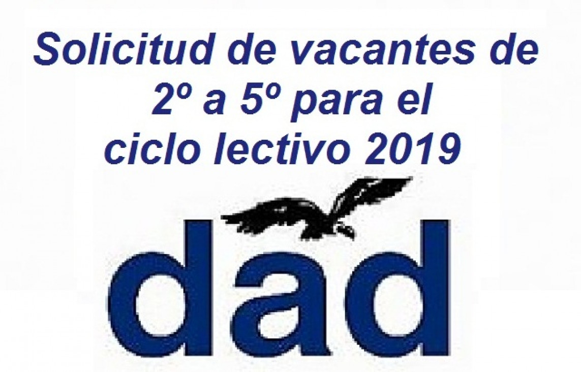 imagen Solicitud de vacantes de 2º a 5º para el ciclo lectivo 2019